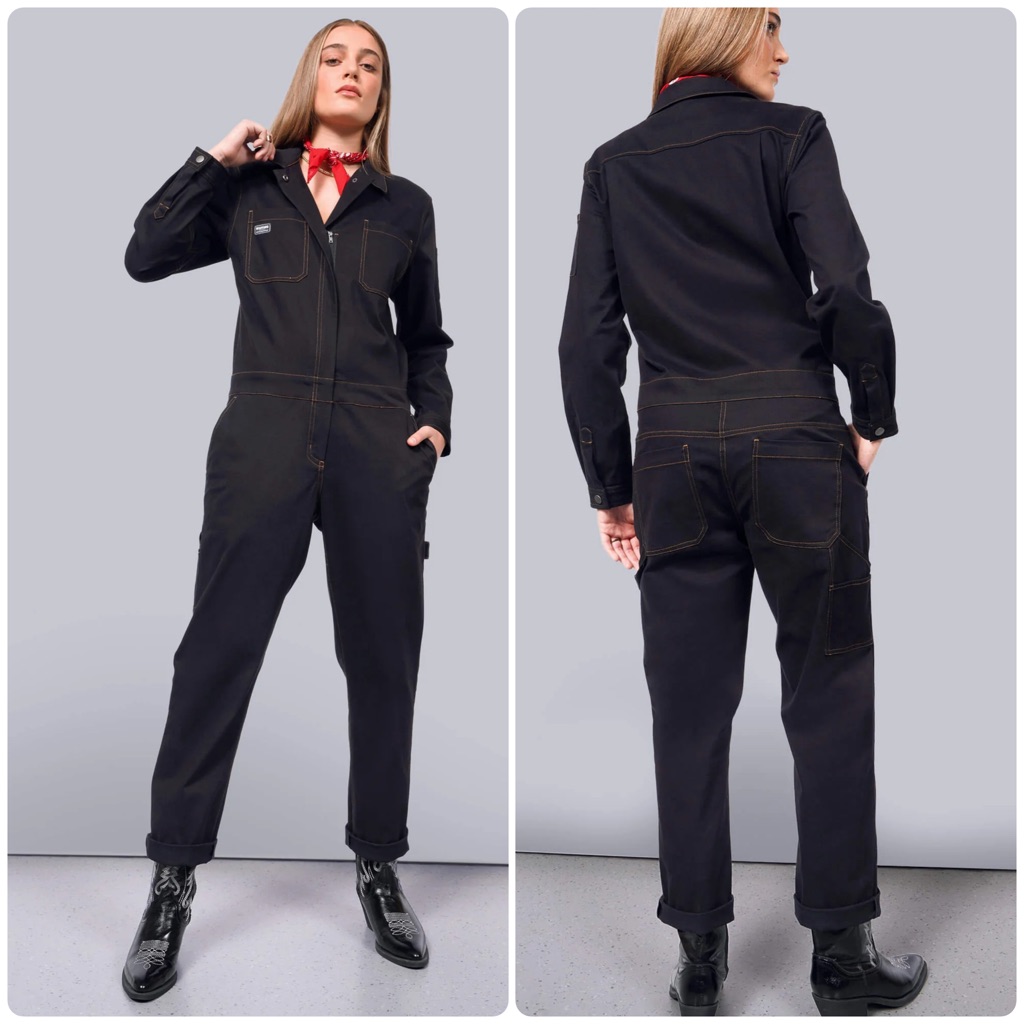 Wildfang The Essential Long Sleeve Coverall Black Size Large